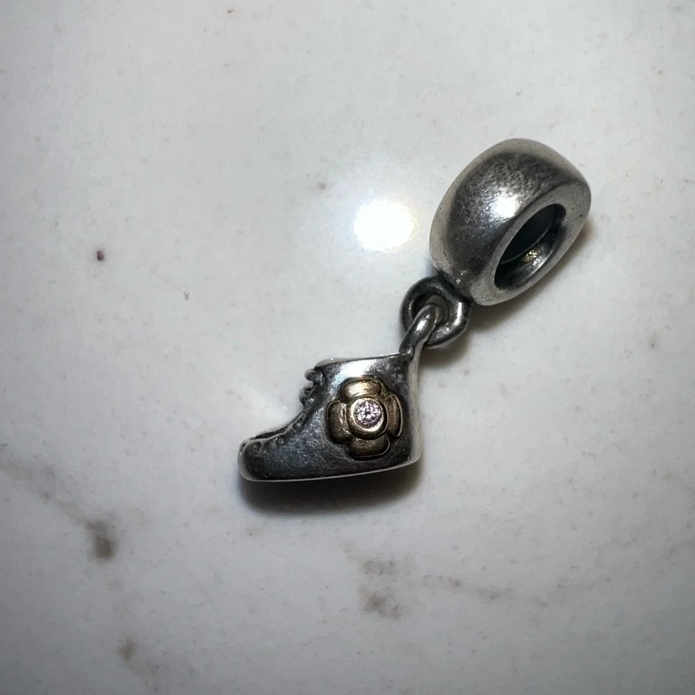 Pandora Baby Bootie Pink Cubic Zarconia Charm (790403)